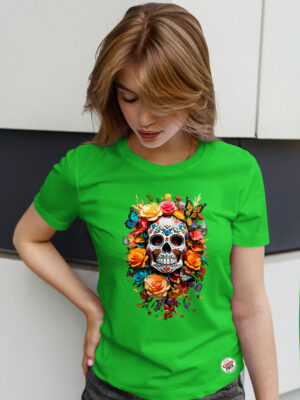 Camiseta calavera florida chicas lima