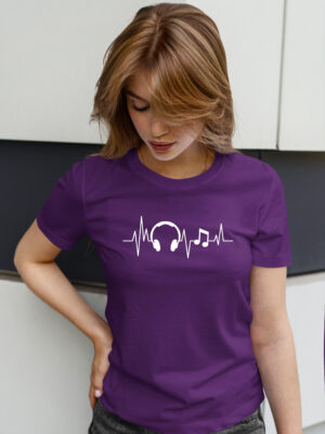 camiseta MUSICA CASCOS chica morado