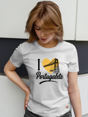 camiseta amo portugalete chicas blanca