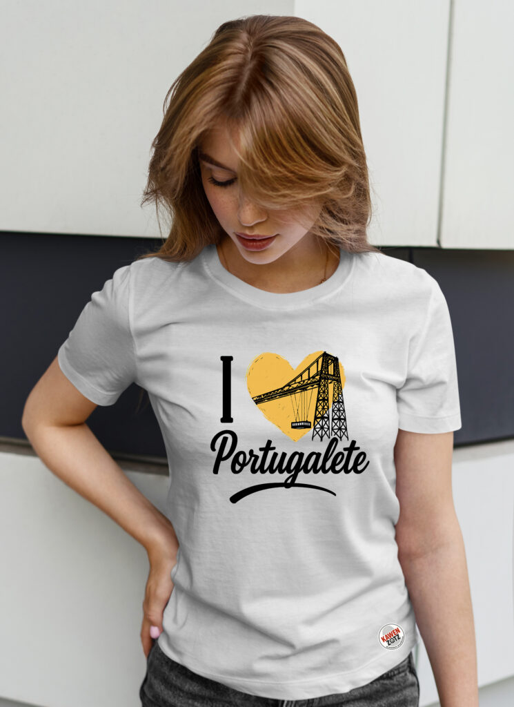 camiseta amo portugalete chicas blanca
