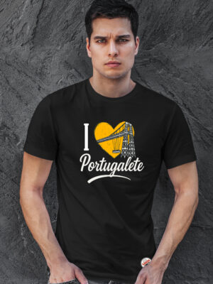 camiseta amo portugalete chicos negra